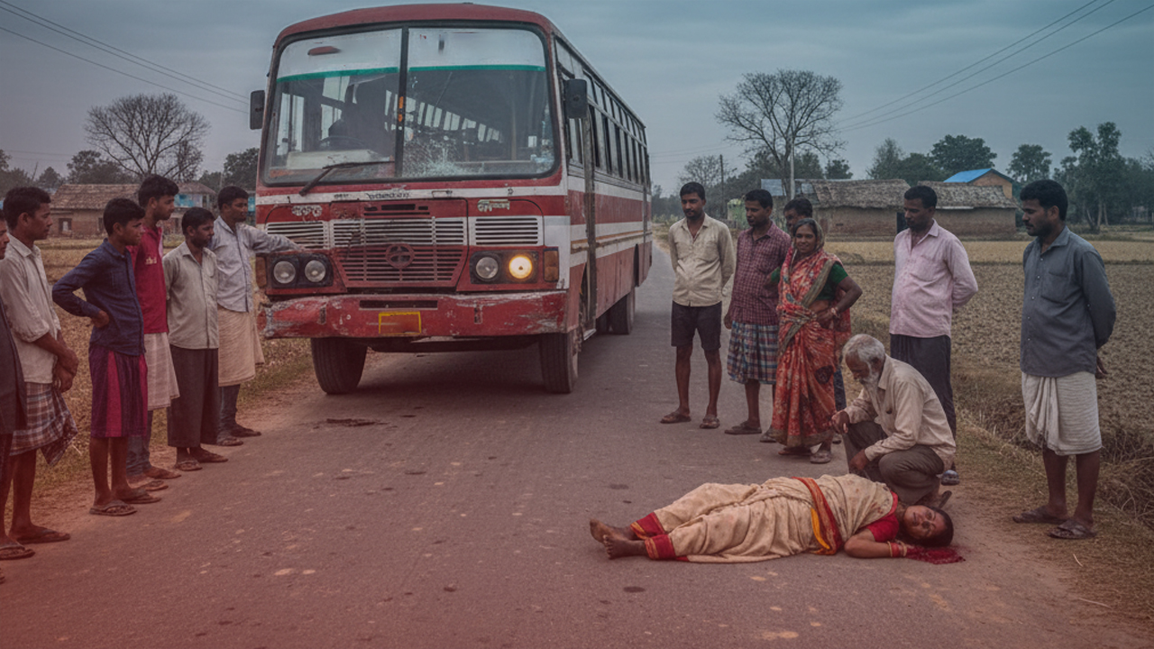 চাঁপাইনবাবগঞ্জে বাসের ধাক্কায় পথচারী নিহত