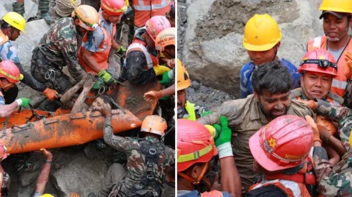 ৯ দিন পর নেপালের সুড়ঙ্গ থেকে দুজনকে জীবিত উদ্ধার